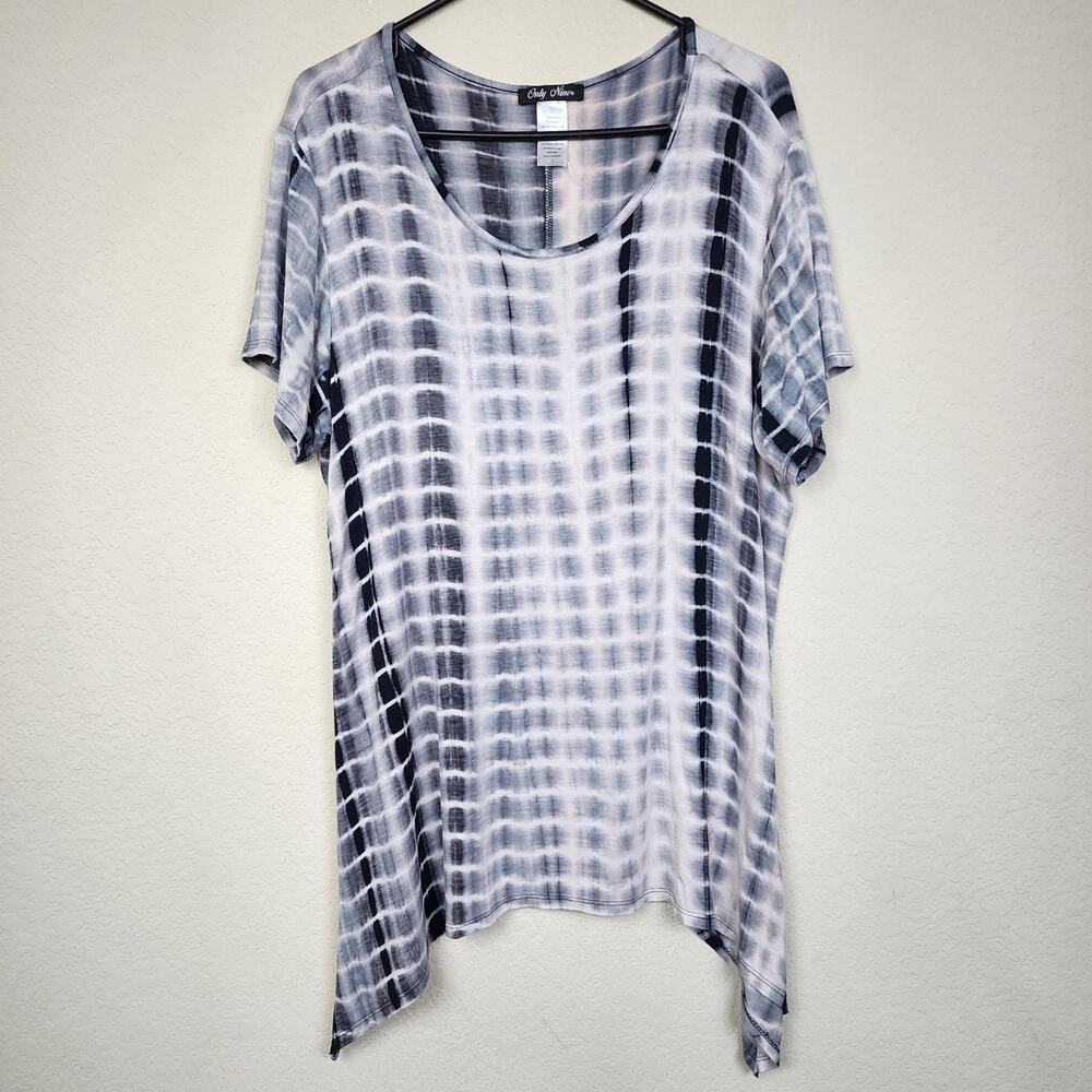 Only Nine 1X Tie Dye Asymmetrical Blouse